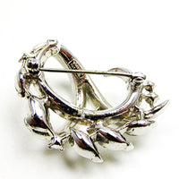 Gorgeous Vintage Signed Trifari 1950s Designer Diamante Floral Pin - Back - Thumbnail