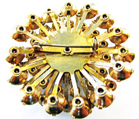 Vintage 1950s Teal  Aurora Borealis Rhinestone Starburst Pin - Back - Thumbnail