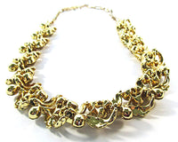 Lisner Vintage 1950s Citrine and Jonquil Rhinestone Floral Necklace - Back - Thumbnail