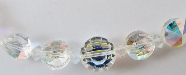 Mid-Century Vintage 1950s Sparkling Crystal and Bead Necklace - Close up