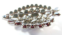 Weiss Vintage Designer 1950s Bold Clear Rhinestone Leaf Pin