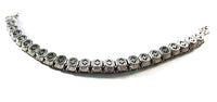Vintage 1930s Emerald-Green Rhinestone and Silver Tone Bracelet - Back - Thumbnail