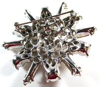 Vintage 1950s Mid-Century Clear Rhinestone Statement Starburst Pin - Back - Thumbnail