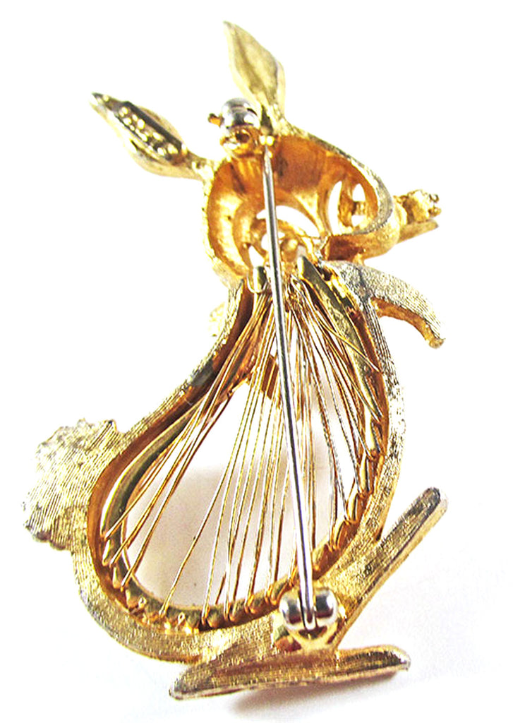 Monet Rabbit Pin Vintage Monet 1950s Mid-Century Adorable Gold Figural Rabbit Pin ...
