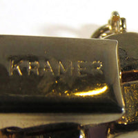 Kramer Vintage 1950s Purple Rhinestone Necklace, Bracelet, and Pin - Signature - Thumbnail