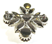 Signed Eisenberg Ice 1950s Clear Rhinestone Geometric Pin - Back - Thumbnail
