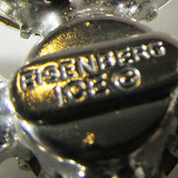Signed Eisenberg Ice 1950s Clear Rhinestone Geometric Pin - Signature - Thumbnail