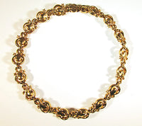 Vintage 1950s Trifari Pearl and Clear Rhinestone Link Necklace - Back - Thumbnail