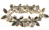 Made in Austria Vintage 1950s Pearl and Clear Rhinestone Pin - Back - Thumbnail