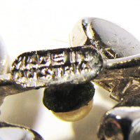 Made in Austria Vintage 1950s Pearl and Clear Rhinestone Pin - Signature - Thumbnail