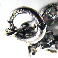 Vintage 1940s Sterling Silver Clear Rhinestone Necklace - Mark - Thumbnail