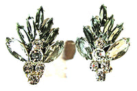 Juliana Vintage 1960s Black Diamond Rhinestone Pin and Earrings - Earrings Front - Thumbnail