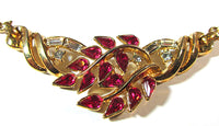Crown Trifari 1940s Alfred Philippe Floral Necklace (Book Piece) - Close Up - Thumbnail