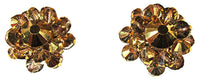 Vintage Hobe 1950s Gold and Topaz Rhinestone Pin and Earrings - Earrings - Thumbnail