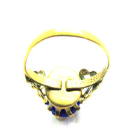 Vintage 1930s Czechoslovakia Diamante and Brass Fashion Ring - Back - Thumbnail