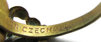 Vintage 1930s Czechoslovakia Diamante and Brass Fashion Ring - Mark - Thumbnail