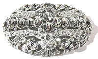 Vintage 1930s Art Deco Clear Rhinestone and Silver Pot Metal Pin