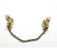 1960s Lovely Vintage Mid-Century Floral Pearl Sweater Clip - Back - Thumbnail