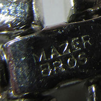 Mazer Bros. Vintage 1950s Clear and Emerald Rhinestone Ribbon Necklace - Signature - Thumbnail