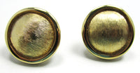 Napier signed 1970s Designer Classic Gold Button Earrings - Front - Thumbnail