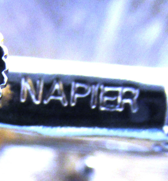 Napier signed 1970s Designer Classic Gold Button Earrings - Signature