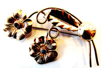 Vintage 1940s Mid-Century Sapphire-Blue Rhinestone Floral Spray Pin - Front - Thumbnail