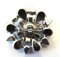 Vintage 1950s Mid-Century Light and Dark Blue Rhinestone Pin - Back - Thumbnail