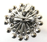 Vintage 1950s Mid-Century Clear Rhinestone Silver-Toned Pin/Pendant - Back - Thumbnail