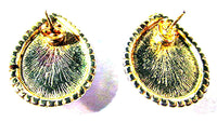 Vintage 1960s Sapphire-Blue Rhinestone Pierced Earrings - Back - Thumbnail