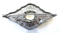 Incredible Antique 1910s Edwardian Clear Rhinestone Silver Pin - Back - Thumbnail