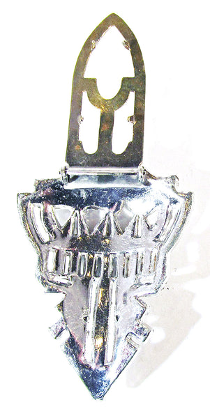 Vintage 1930s Art Deco Clear Rhinestone and Pot Metal Dress Clip - ack