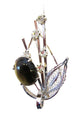 Vintage 1950s Tiger’s Eye Cabochon and Clear Rhinestone Pin
