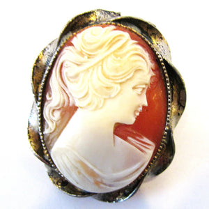 Mid-Century 1950s Vintage Thermoset Cameo Pin/Pendant - Front