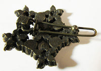 Vintage 1960s Retro Floral Gold Rhinestone Hair Clip