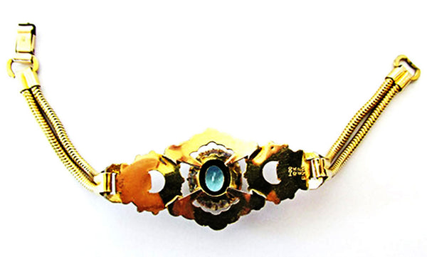 1920s Rare PSCO Art Deco Rhinestone and Gold-Filled Bracelet - Back