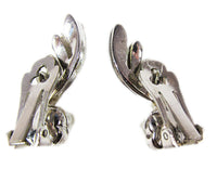 Rare Halbe Vintage 1940s Art Deco Style Rhinestone and Pearl Earrings - Back - Thumbnail