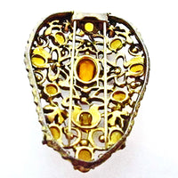 Vintage 1930s Spectacular Art Deco Topaz Rhinestone Fur Clip - Back - Thumbnail