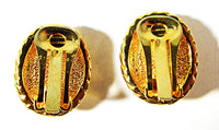 Vintage 1960s Retro Sophisticated Pearl Cabochon Clip-On Earrings - Back - Thumbnail