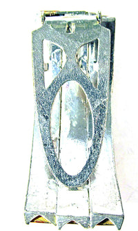 Vintage 1930s Art Deco Topaz Rhinestone and Silver Dress Clip - Back - Thumbnail