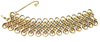 Signed Trifari Vintage 1950s Clear Rhinestone Wide Link Bracelet - Back - Thumbnail