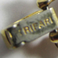 Signed Trifari 1950s Topaz and Citrine Rhinestone Floral Bracelet - Signature - Thumbnail