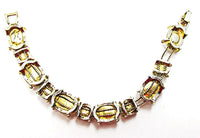 Vintage 1960s Distinctive Mid-Century Pearl and Onyx Slide Bracelet - Back - Thumbnail