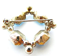Desirable Signed Monet Vintage 1970s Designer Geometric Diamante Pin - Back - Thumbnail