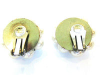 Distinctive Contemporary Style 1970s Clip-On Peal Floral Earrings - Back - Thumbnail