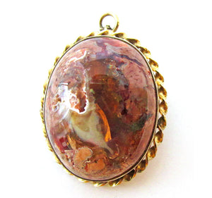 1950s Vintage Mid-Century Gorgeous Gemstone Pin/Pendant - Front