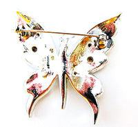 Pell Vintage 1950s Clear Rhinestone Whimsical Figural Butterfly Pin - Back - Thumbnail