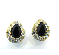 Signed Trifari 1970s Contemporary Style Diamante Earrings - Front - Thumbnail