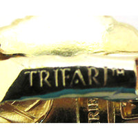 Signed Trifari 1970s Contemporary Style Diamante Earrings - Signature - Thumbnail