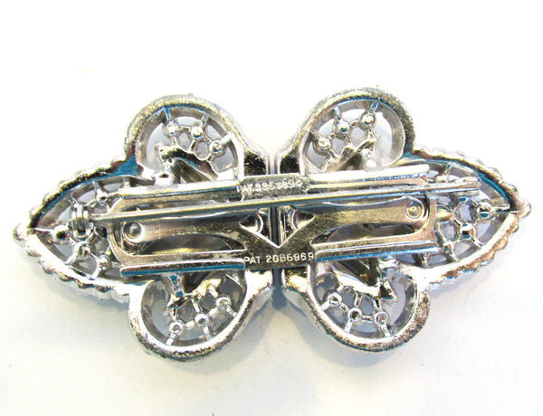 Vintage 1930s Collectible Art Deco Style Clear Rhinestone Pin - Back