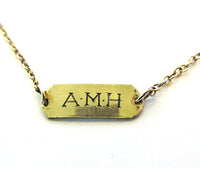 World War II Vintage 1940s Gold Filled Identity Bracelet - Close Up - Thumbnail